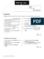 TEST 8B (Unit 8) : Vocabulary