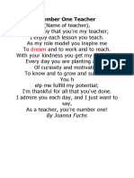 Number One Teacher: Dream