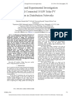 Analysis and Experimental Investigation For Grid Connected 10 KW Solar PV System in Distribution Networks