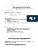 MATHEMATICS 305 - Differential Equations II