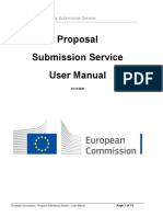 European Commission - Proposal Submission Service - User Manual