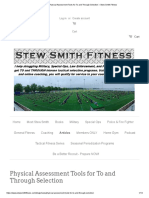 Physical Assessment Tools For To and Through Selection - Stew Smith Fitness