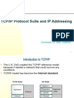 TCP/IP Protocol Suite and IP Addressing: Erkki Kukk University of Tartu, Estonia