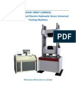 WAW-1000Y (1000kN) Computer Control Electric-Hydraulic Servo Universal Testing Machine