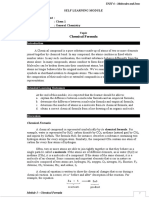 Chemical Formula: Self Learning Module College/Department: Course Code: Chem 1 Course Title: General Chemistry Topic