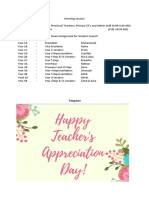 Program For Monday (World Teachers Day)