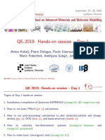 QE-2019: Hands-On Session - Day-1: Summer School On Advanced Materials and Molecular Modelling