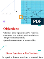 Linear Equations in Two Variables: Grade 8 - Mathematics