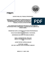 “MANUAL DE PROCEDIMIENTOS OPERACIONALES ESTANDARIZADOS DE SANEAMIENTO (POES), EN EL ÁREA DE SACRIFICIO Y FAENADO DE UN ESTABLECIMIENTO DE SACRIFICIO DE PORCINOS TIPO INSPECCIÓN FEDERAL (TIF) EN EL ESTADO DE MÉXICO”