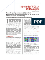 Introduction To OSA / WDM Analyzer: Test & Measurement