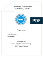 Programming Fundamentals Lab 08 (1D Array)