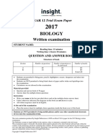 (VCE Biology) 2017 Insight Unit 34 Exam