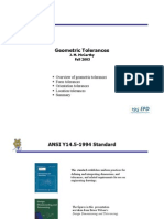 Geometric Tolerances: Overview of Geometric Tolerances Form Tolerances Orientation Tolerances Location Tolerances