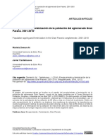 Envejecimiento y Feminización de La Población Del Aglomerado Gran Paraná. 2001-2010