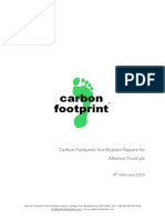 Carbon Footprint Verification Report For Alliance Trust PLC: 8 February 2019