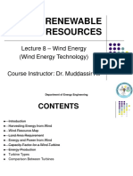 Lecture Eight - Wind Energy