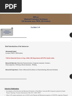 MM 212 Materials Evaluation Techniques Fall Semester 2020, FMCE, GIK Institute