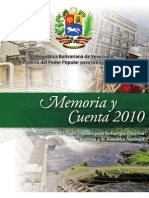 Memoria y Cuenta 2010 Del Mppee