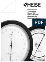 Heise Bourdon Tube Gauges Models "CC," "CM" and "CMM" Installation and Maintenance Manual