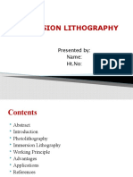 Immersion Lithography: Presented By: Name: HT - No