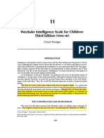 Wechsler Intelligence Scale For Children-Third Edition: (wise-III)