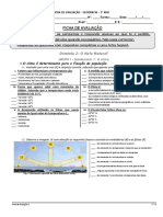 Teste 7º Ano Geografia Meio Natural - Fatores Clima