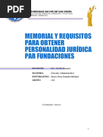 Memoriales y Requisitos para Adquirir Personalidad Juridica de Fundaciones