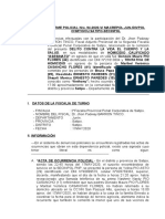 INFORME POLICIAL Nro CASO HMICIDIO CALIFICADO EN AGRAVIO DE QEVF. GONZALO PIO FLORES ALTO SAN PASCUAL