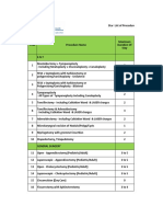 Hospital Document List of Procedures For ANH