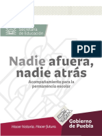 Nadie Afuera Nadie Atrás Acompañamiento para La Permanencia Secretaría de Educación Del Estado de Puebla. 2021