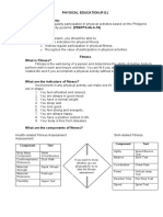 Physical Education (P.E.) Most Essential Competency:: Component Test Component Test