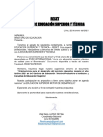 DOCUMENTO PRESENTADO AL MINEDU SOBRE "Orientaciones para El Desarrollo Del Servicio Educativo Durante El Año Lectivo 2021"