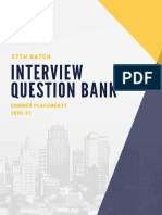 FinClub - 57th Batch Interview Question Bank