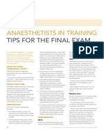 Anaesthetists in Training: Tips For The Final Exam