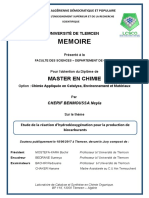 Etude de La Reaction Dhydrodeoxygenation Pour La Production