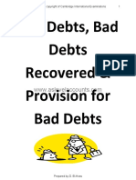 Bad Debts, Bad Debts Recovered & Provision For Bad Debts