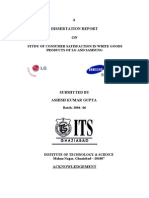 A Dissertation Report ON: Study of Consumer Satisfaction in White Goods Products of LG and Samsung