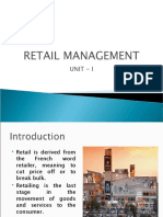 RETAIL MANAGEMENT - Unit - I