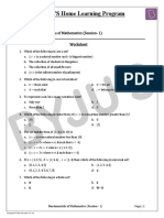 BYJU'S Home Learning Program: Topic Covered: - Fundamentals of Mathematics (Session-1) Worksheet