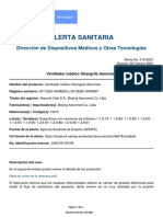 Alerta No - #018-2021 - Ventilador Médico Shangrila Aeonmed