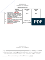 2021 2nd Quarter Summative Test With Table of SPECS and Answer Key