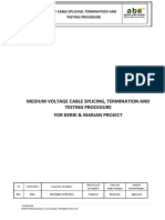 Procedure For MV Cable Termination and Testing