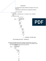 Homework 4 Q1) Suppose We Want To Transmit The Message 11001001 and Protect It From Errors