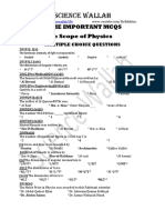 Science Wallah: Some Important Mcqs CH # 01: The Scope of Physics