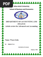 Arba Minch Univeristy School of Business and Economics: ID PRBE/075/13