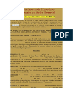 Proceso Declaratoria Heredero Testamentario en Sede Notarial