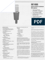 EV Electro Voice - RE1000 Engineering Data Sheet