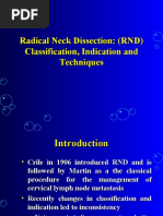 Radical Neck Dissection: (RND) Classification, Indication and Techniques