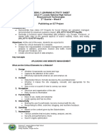 Weekly Learning Activity Sheet Solomon P. Lozada National High School Empowerment Technologies 2 Quarter - Week 6 Publishing An ICT Project