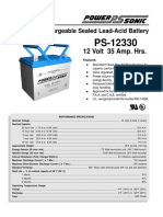 Rechargeable Sealed Lead-Acid Battery: 12 Volt 35 Amp. Hrs